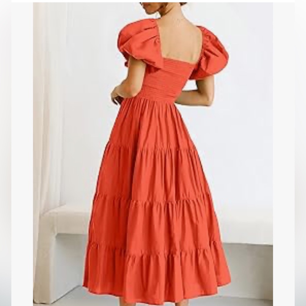 Square neck midi dress